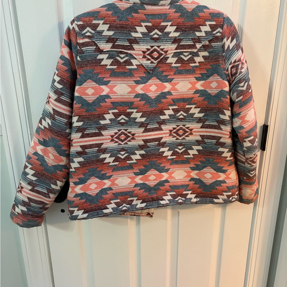 Aztec Patterned Sherpa Lined Jacket - image 3